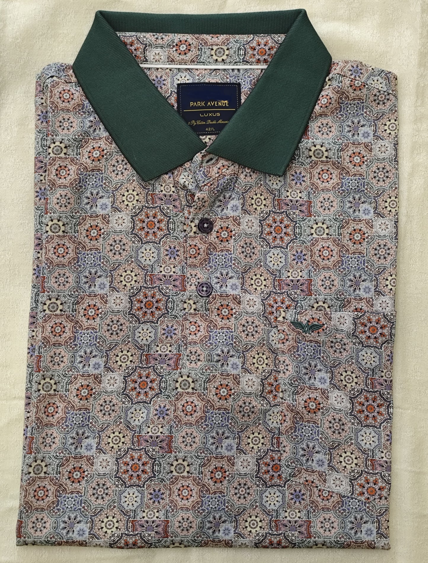 Park Avenue Luxus Printed Polo T-Shirt  -  Part Wear Elegance