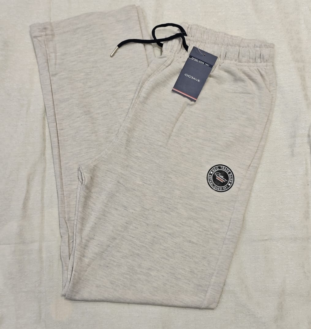 OCTAVE Men's Solid Light Grey Track Pants