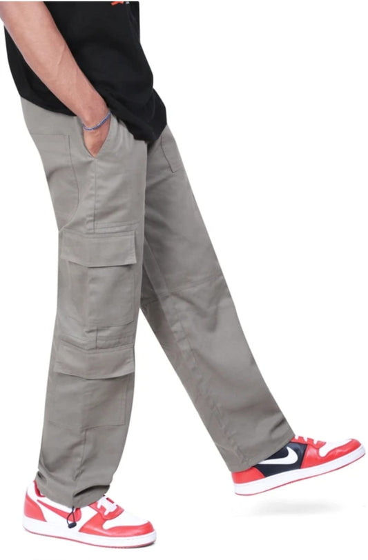 Men’s Olive Green Multi-Pocket Cargo Pants – Durable & Stylish