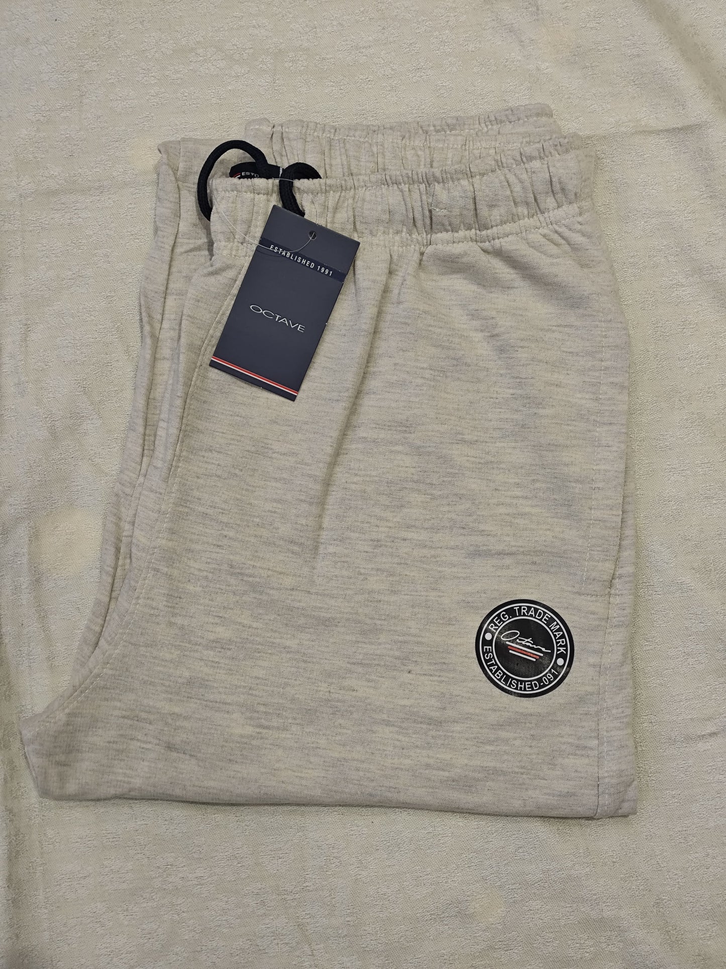 OCTAVE Men's Solid Light Grey Track Pants