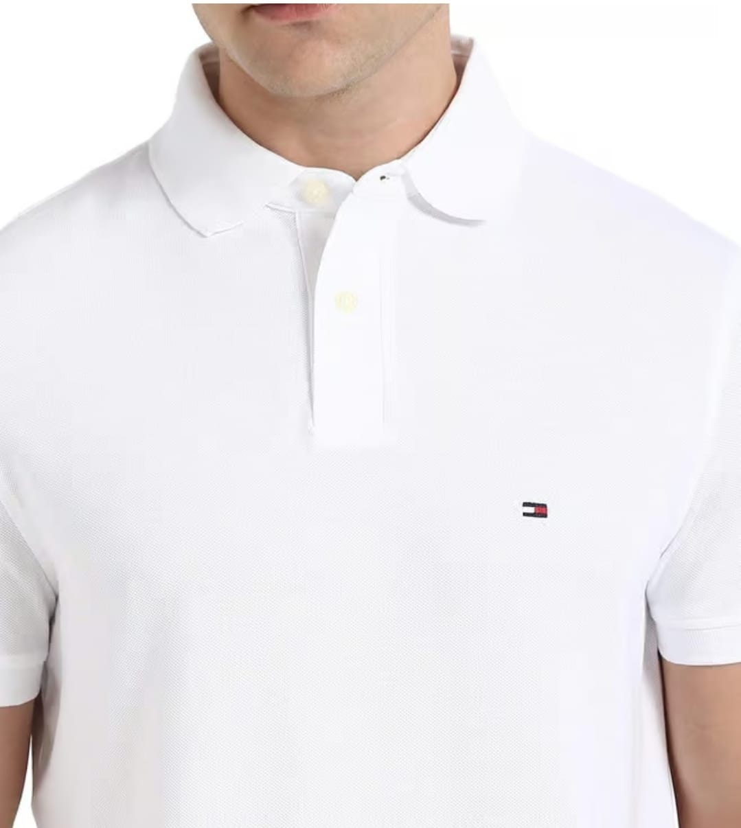 TOMMY HILFIGER Men’s Classic White Polo T-Shirt