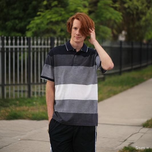 EXCD Men's Striped Polo T-Shirt